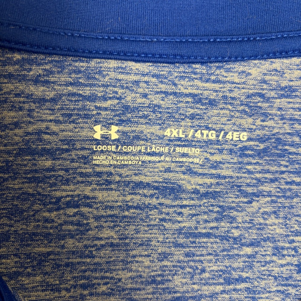 Under Armour Mens 4XL Blue Space Dye Tech 1/2 Zip Pullover Long Sleeve Shirt - Picture 2 of 8